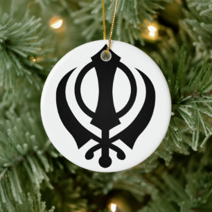 Sikh Khanda Ceramic Tree Decoration