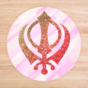 Sikh Khanda "Fearless & Free"  Classic Round Sticker