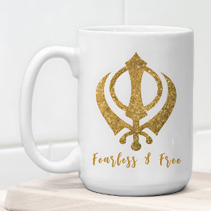 Sikh Khanda "Fearless & Free" Coffee Mug