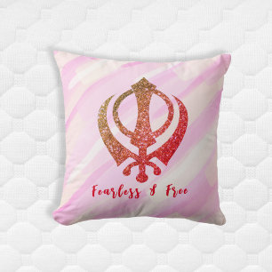 Sikh Khanda "Fearless & Free" Cushion