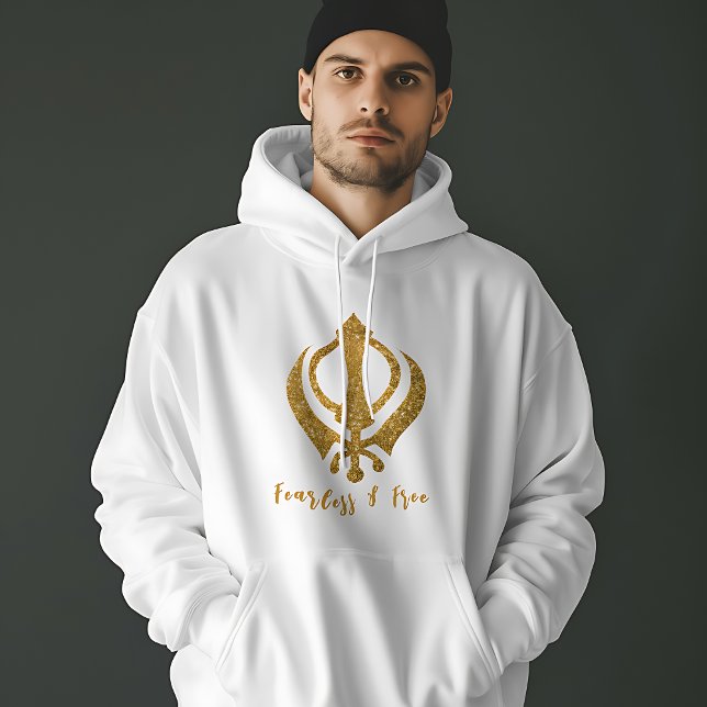 Sikh Khanda "Fearless & Free"  Hoodie (Creator Uploaded)