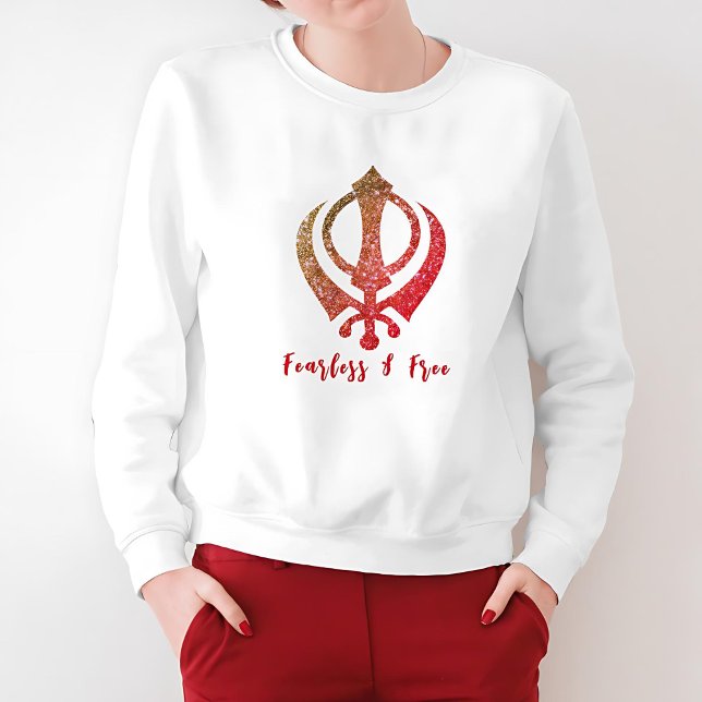 Sikh Khanda "Fearless & Free"  Sweatshirt (Creator Uploaded)