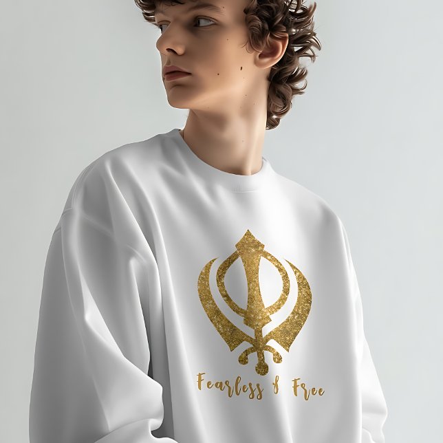 Sikh Khanda "Fearless & Free"  Sweatshirt (Creator Uploaded)