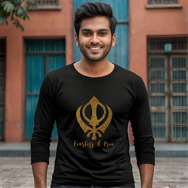 Sikh Khanda "Fearless & Free"  T-Shirt (Creator Uploaded)