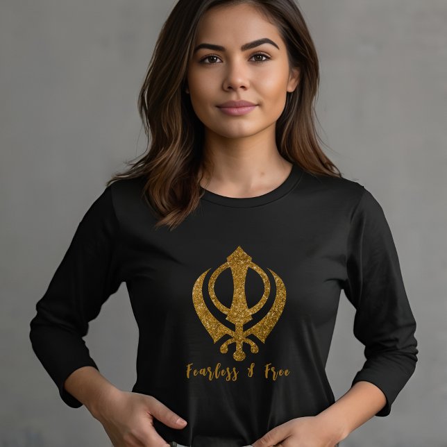 Sikh Khanda "Fearless & Free"  T-Shirt (Creator Uploaded)