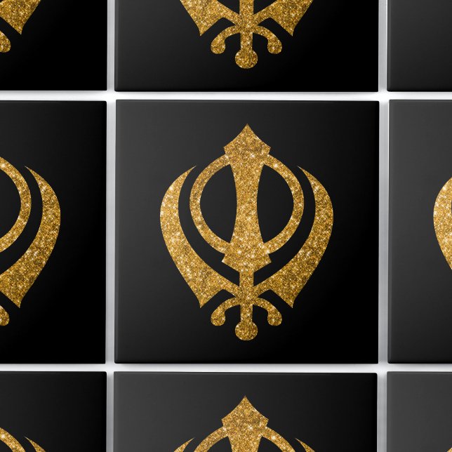 Sikh Khanda Glittery Symbol Tile (Creator Uploaded)