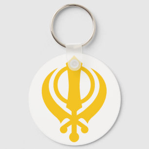 Sikh Khanda Gold Key Ring