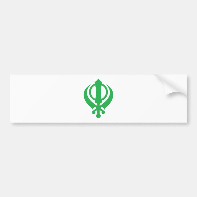 Sikh Khanda Green Bumper Sticker (Front)