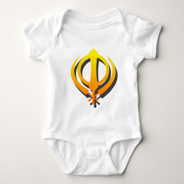 Sikh Khanda Khalsa Sikhism Punjabi Baby Bodysuit (Front)