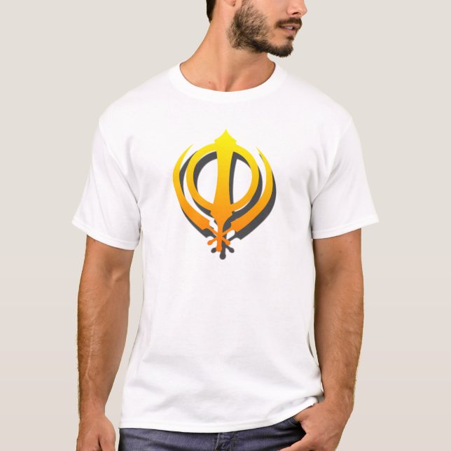 Sikh Khanda Khalsa Sikhism Punjabi T-Shirt (Front)
