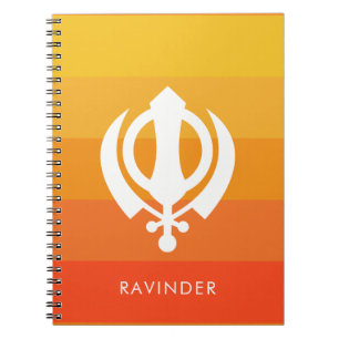 Sikh Khanda Symbol Personalised Notebook