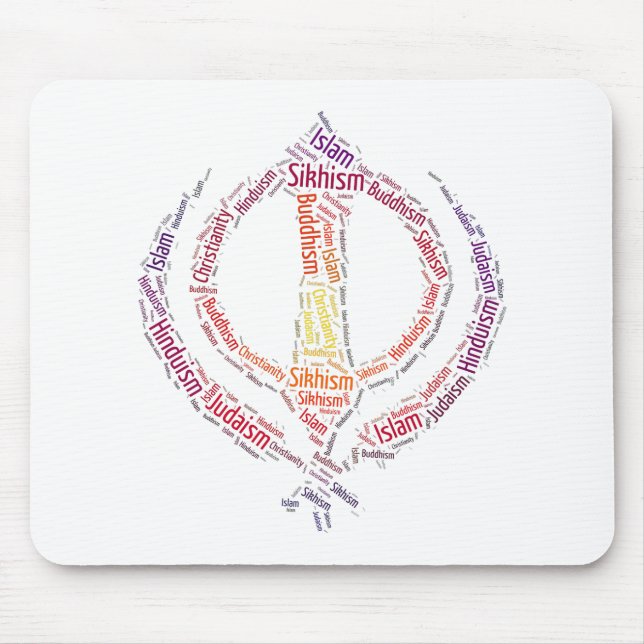 Sikh khanda symbol unique design mouse pad (Front)