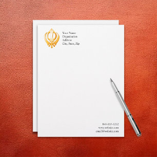 Sikh Symbol Customized Letterhead