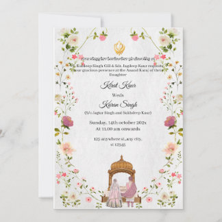Sikh Wedding Invitation - Anand Karaj Invitation