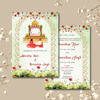 Sikh wedding invitation card Sikh wedding invite