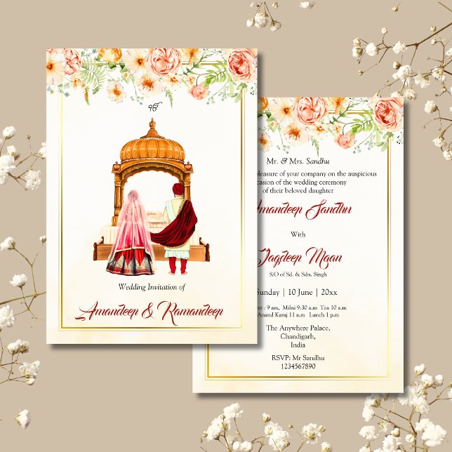 Sikh wedding invitation Punjabi wedding invitation (Creator Uploaded)