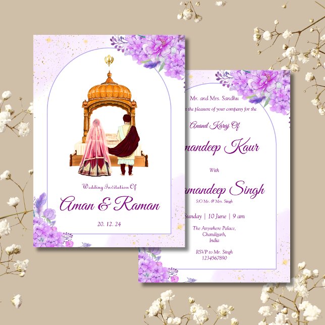 Sikh wedding invitation Punjabi wedding invitation (Creator Uploaded)