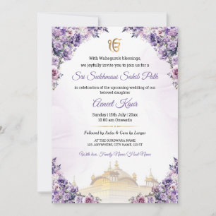 Sikh Wedding Sukhmani Sahib Path Invitation
