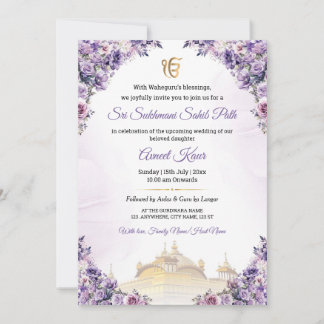 Sikh Wedding Sukhmani Sahib Path Invitation