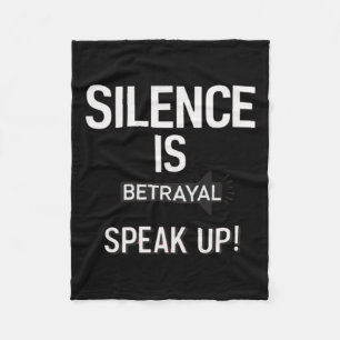 Silence Betrayal Speak Justice Sticker  Fleece Blanket