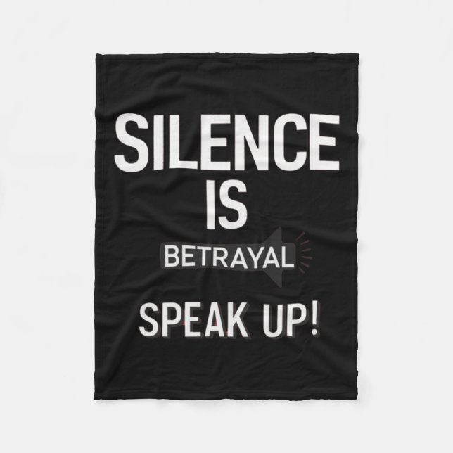 Silence Betrayal Speak Justice Sticker  Fleece Blanket (Front)