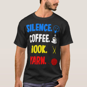 Silence Coffee Hook Yarn T-Shirt