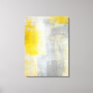 'Silence' Grey and Yellow Abstract Art Print