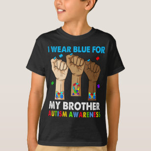 Silence Hand I Wear Blue For My Brother Autism T-Shirt