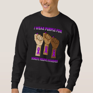 Silence Hand I Wear Purple For Domestic Violence A Sweatshirt