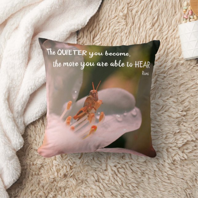 Silence Inspirational Rumi Quote   Cushion (Blanket)