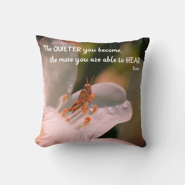 Silence Inspirational Rumi Quote   Cushion (Front)
