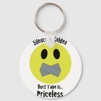 Silence is Golden Duct Tape is Priceless Key Ring