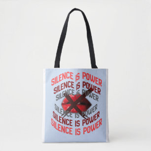 Silence Is Power Bold Typography Art Tote Bag