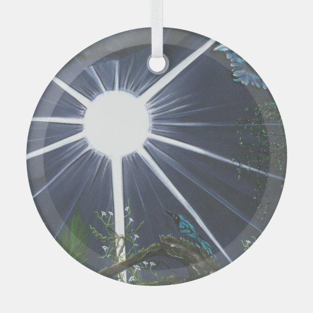 Silence of Sacred Space Glass Tree Decoration (Front)