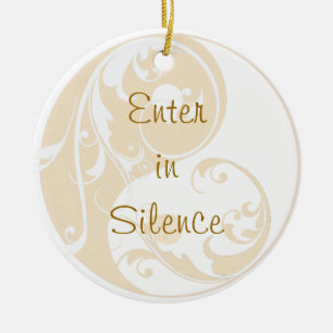 Silence Please Yin and Yang Door Hanger Ceramic Tree Decoration