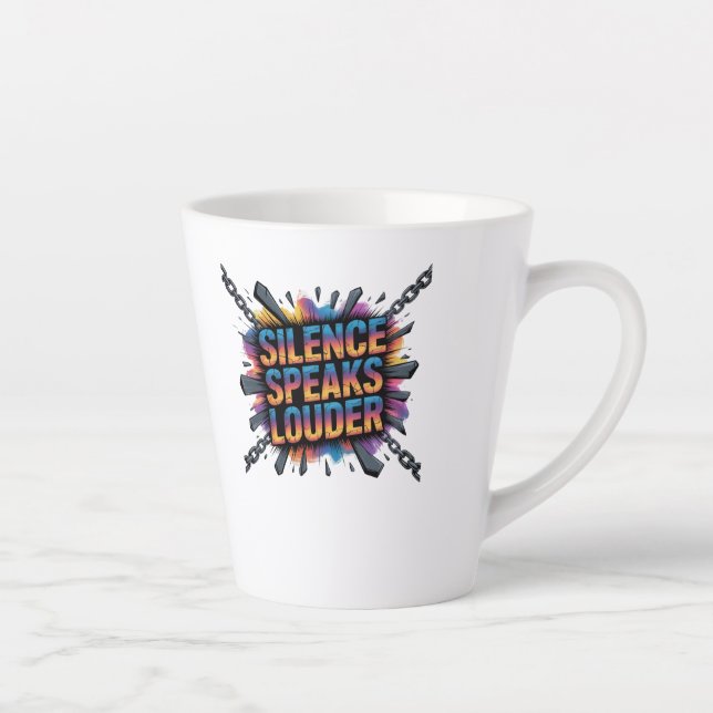 Silence speak louder latte mug (Right)
