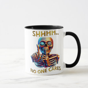 Silence Speaks Volumes Colourful Skeletal Figure Mug