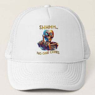 Silence Speaks Volumes Colourful Skeletal Figure Trucker Hat