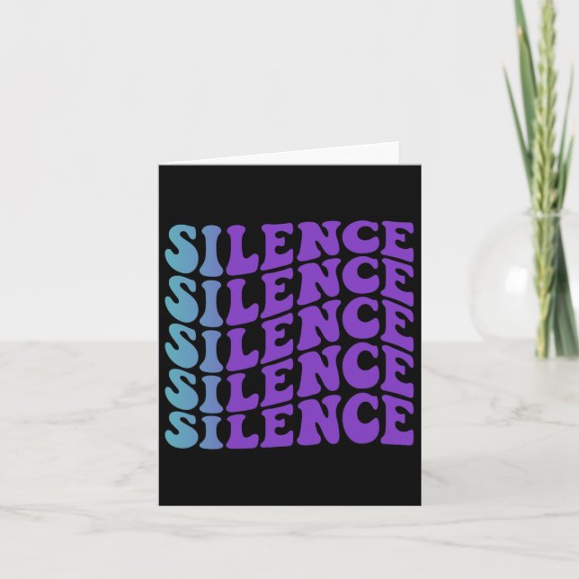 Silence Suicide Prevention Depression Awareness  Card (Front)
