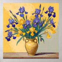 Silence with Yellow and Blue Irissen in a Golden