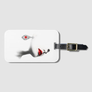Silent Beauty – Monochrome Charcoal Art with Red Luggage Tag