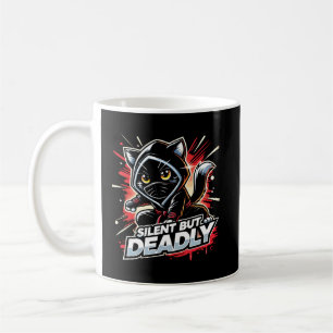 Silent But Deadly - Cute Funny Ninja Cat Coffee Mug