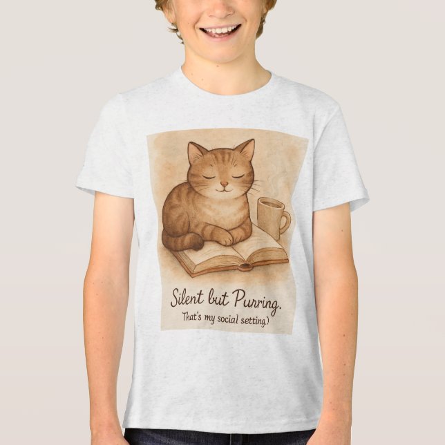 Silent but Purring Cat Tee (Front)