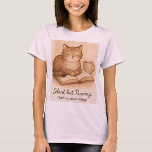 Silent but Purring  – Cosy Cat Lover S T-Shirt