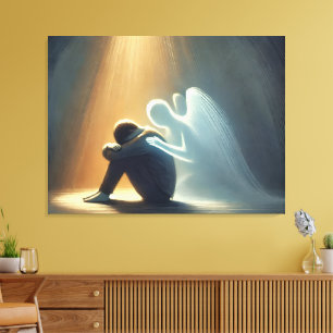 Silent Comfort Angel of Light Spiritual Healing Canvas Print