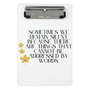 Silent Emotions – Deep Quote on Unspoken Feelings Mini Clipboard