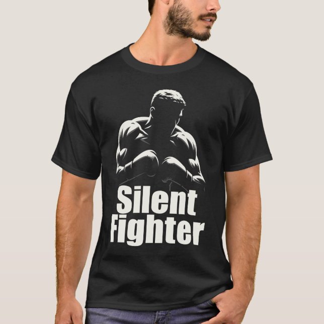 Silent Fighter Boxing - Bold Silhouette Boxer T-Shirt (Front)