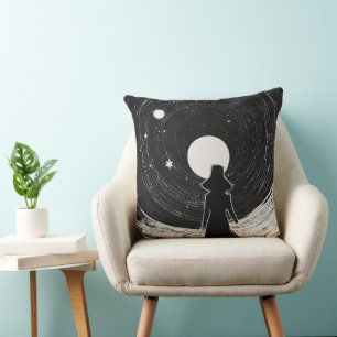 Silent Film Era Stars Cartoon Space Art Cushion