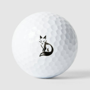 Silent Fox – Minimalist Ink Brush Golf Balls
