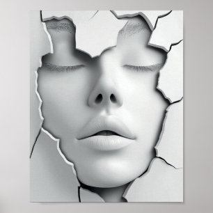 Silent Girl Beneath the Cracked Surface Poster